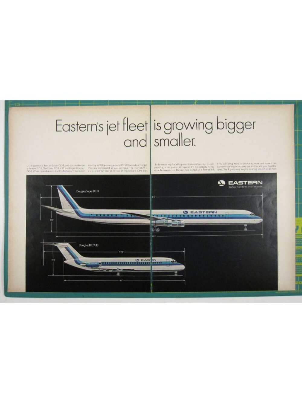 Print Ad Eastern Airlines Jet Fleet Bigger 1960s Aviation Douglas DC8 DC9